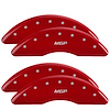 Front and Rear Disk Brake Caliper Covers for GMC Sierra, Red - image 1