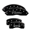 35002SSTSBK Front Disc Brake Caliper Covers Fits Select Cadillac SRX, Cadillac STS [Black Finish w/ Silver Cadillac / STS] - image 1