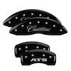 35007SATSBK Front Disc Brake Caliper Covers Fits Select Cadillac ATS [Black Finish w/ Silver Cadillac / ATS] - image 1