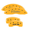 35007SATSYL Front Disc Brake Caliper Covers Fits Select Cadillac ATS [Yellow Finish w/ Black Cadillac / ATS] - image 1