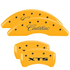 35008SXTSYL Front Disc Brake Caliper Covers Fits Select Cadillac XTS [Yellow Finish w/ Black Cadillac / XTS] - image 1