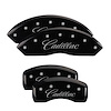 35010SCADBK Front/Rear Disc Brake Caliper Covers Fits Cadillac STS/Cadillac CTS/Cadillac XLR [Black w/Silver Cadillac (Cursive)] - image 1