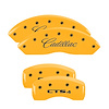 35010SCT4YL Front Disc Brake Caliper Covers Fits Select Cadillac STS/Cadillac CTS/Cadillac XLR [Yellow w/Black Cadillac /CTS4] - image 1