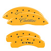 35013SCT4YL Front Disc Brake Caliper Covers Fits Select Cadillac CTS [Yellow Finish w/ Black Cadillac / CTS4] - image 1