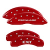 35014SEXTRD Front Brake Caliper Covers Fits Cadillac Escalade [Red w/Silver Escalade /EXT] - image 1