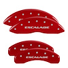 35015SESCRD Front/Rear Brake Caliper Covers Fits Cadillac Escalade [Red w/Silver Escalade]