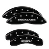 35015SESVBK Front Brake Caliper Covers Fits Cadillac Escalade [Black w/Silver Escalade /ESV] - image 1