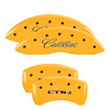 35020SCT4YL Front Disc Brake Caliper Covers Fits Select Cadillac CTS [Yellow Finish w/ Black Cadillac / CTS4] - image 1