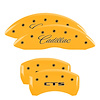 35020SCTSYL Front Disc Brake Caliper Covers Fits Select Cadillac CTS [Yellow Finish w/ Black Cadillac / CTS] - image 1