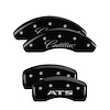 35023SATSBK Front Disc Brake Caliper Covers Fits Select Cadillac ATS [Black Finish w/ Silver Cadillac / ATS] - image 1