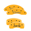 35023SATSYL Front Disc Brake Caliper Covers Fits Select Cadillac ATS [Yellow Finish w/ Black Cadillac / ATS] - image 1