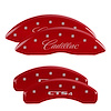 35028SCT4RD Front Disc Brake Caliper Covers Fits Select Cadillac CTS [Red Finish w/ Silver Cadillac / CTS4] - image 1