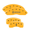 36006SLC1YL Front Disc Brake Caliper Covers for 2007-2010 Lincoln MKX [Yellow Finish w/ Black Lincoln / Star logo] - image 1