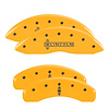 36012SLC1YL Front Disc Brake Caliper Covers Fits Select Lincoln Navigator [Yellow Finish w/ Black Lincoln / Star logo] - image 1