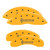 36012SLCNYL Front & Rear Disc Brake Caliper Covers Fits Select Lincoln Navigator [Yellow Finish w/ Black Lincoln] - image 1