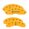 36016SLC1YL Front Disc Brake Caliper Covers for 2002 Lincoln Blackwood [Yellow Finish w/ Black Lincoln / Star logo] - image 1