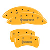 36019SLCNYL Front & Rear Disc Brake Caliper Covers for 2013-2016 Lincoln MKS [Yellow Finish w/ Black Lincoln] - image 1