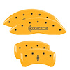 36020SLC1YL Front Disc Brake Caliper Covers for 2014-2016 Lincoln MKT [Yellow Finish w/ Black Lincoln / Star logo] - image 1