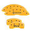 36021SLCXYL Front Disc Brake Caliper Covers for 2016-2018 Lincoln MKX [Yellow Finish w/ Black Lincoln / MKX] - image 1