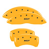 37012SMGPYL Front & Rear Disc Brake Caliper Covers for 2003-2005 INFINITI G35 [Yellow Finish w/ Black MGP] - image 1