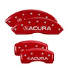 39001SACURD Front & Rear Disc Brake Caliper Covers for 2009-2014 Acura TL [Red Finish w/ Silver Acura]