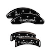 39002SACUBK Front & Rear Disc Brake Caliper Covers Fits Select Acura CL, Acura TL [Black Finish w/ Silver Acura] - image 1