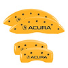39013SACUYL Front & Rear Disc Brake Caliper Covers for 2014-2016 Acura MDX [Yellow Finish w/ Black Acura] - image 1
