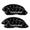 39015SACUBK Front & Rear Disc Brake Caliper Covers for 1999-2004 Acura RL [Black Finish w/ Silver Acura] - image 1