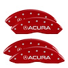 39015SACURD Front & Rear Disc Brake Caliper Covers for 1999-2004 Acura RL [Red Finish w/ Silver Acura] - image 1