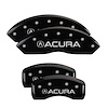 39016SACUBK Front & Rear Disc Brake Caliper Covers Fits Select Acura TSX [Black Finish w/ Silver Acura] - image 1
