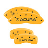 39016SACUYL Front & Rear Disc Brake Caliper Covers Fits Select Acura TSX [Yellow Finish w/ Black Acura] - image 1