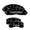 39016STSXBK Front Disc Brake Caliper Covers Fits Select Acura TSX [Black Finish w/ Silver Acura / TSX] - image 1