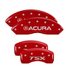 39016STSXRD Front Disc Brake Caliper Covers Fits Select Acura TSX [Red Finish w/ Silver Acura / TSX] - image 1