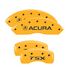39016STSXYL Front Disc Brake Caliper Covers Fits Select Acura TSX [Yellow Finish w/ Black Acura / TSX] - image 1