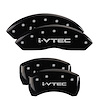 39018SIVTBK Front & Rear Disc Brake Caliper Covers Fits Select Acura TLX [Black Finish w/ Silver i-Vtec] - image 1