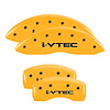 39021SIVTYL Front & Rear Disc Brake Caliper Covers Fits Select Acura MDX [Yellow Finish w/ Black i-Vtec] - image 1
