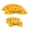 39021SMDXYL Front Disc Brake Caliper Covers Fits Select Acura MDX [Yellow Finish w/ Black Acura / MDX] - image 1