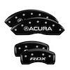39022SRDXBK Front Disc Brake Caliper Covers for 2016-2018 Acura RDX [Black Finish w/ Silver Acura / RDX] - image 1