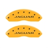 Set of 4 caliper covers Engraved Front Jaguar - Engraved Rear Leaper Yellow powder coat finish black characters - image 1