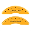 Set of 4 caliper covers Engraved Front Jaguar - Engraved Rear Leaper Yellow powder coat finish black characters - image 1