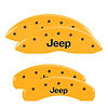 42004SJEPYL Front & Rear Disc Brake Caliper Covers Fits Select Jeep Grand Cherokee [Yellow Finish w/ Black JEEP] - image 1