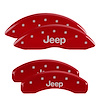 42005SJEPRD Front & Rear Disc Brake Caliper Covers Fits Select Jeep Grand Cherokee [Red Finish w/ Silver JEEP] - image 1