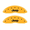 Set of 4 caliper covers Engraved Front and Rear JEEP Yellow powder coat finish black characters - image 1