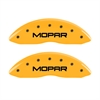 Set of 4 caliper covers Engraved Front and Rear MOPAR Yellow powder coat finish black characters - image 1