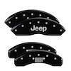 42007SJPLBK Front Disc Brake Caliper Covers Fits Select Jeep Liberty/Jeep Wrangler [Black w/Silver JEEP /JEEP Grill Logo] - image 1