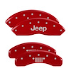 42007SJPLRD Front Disc Brake Caliper Covers Fits Select Jeep Liberty/Jeep Wrangler [Red w/Silver JEEP /JEEP Grill Logo] - image 1