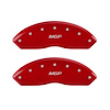 42009FMGPRD Front Disc Brake Caliper Covers Fits Select Jeep Wrangler [Red Finish w/ Silver MGP] - image 1