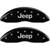 2014 JEEP CHEROKEE LATITUDE - SET OF 4 CALIPER COVERS JEEP/JEEP BLACK POWDER COAT FINISH SILVER CHARACTERS. 18 WHEEL MIN - image 1