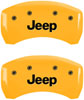 Set of 4 caliper covers Engraved Front and Rear JEEP Yellow powder coat finish black characters - image 2