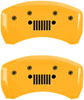 Set of 4 caliper covers Engraved Front JEEP - Engraved Rear JEEP Grill Logo Yellow powder coat finish black characters - image 2